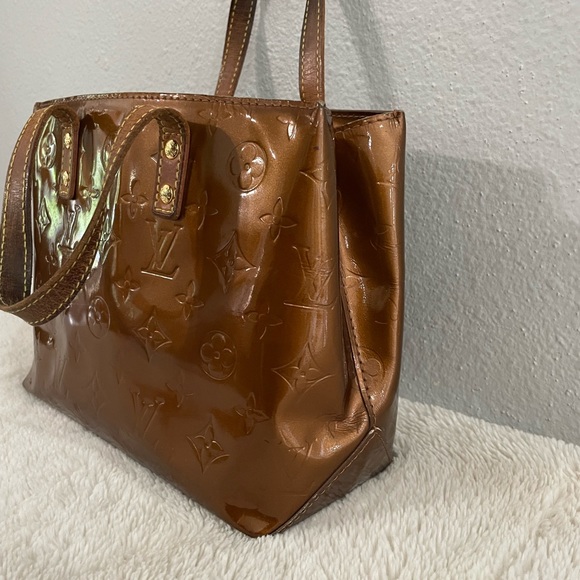 ❌SOLD❌ Louis Vuitton Monogram Brown/Bronze Vernis Reade PM Handbag - Picture 4 of 17